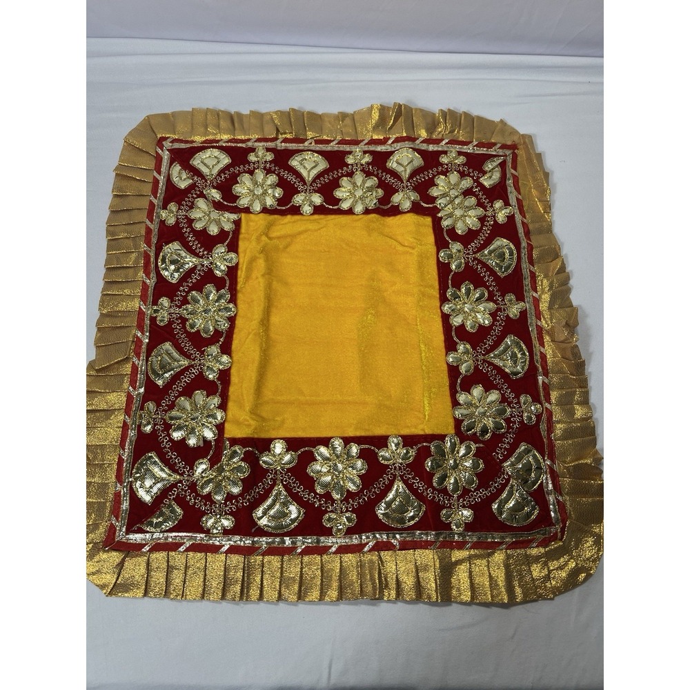 Decorative Mat Aasan Velvet Pooja Cloth Large Decorative Cloth (Size 17x17" - Picture 1 of 5